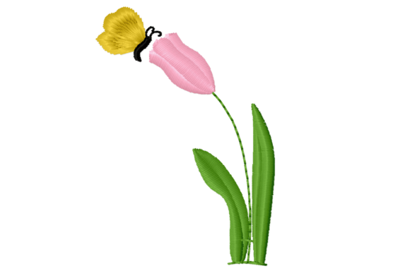 Review: Butterfly and Tulip Embroidery Design for Spring