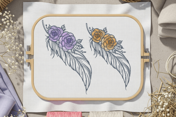 Review: Elegant Floral Feather Embroidery for Craft Fairs
