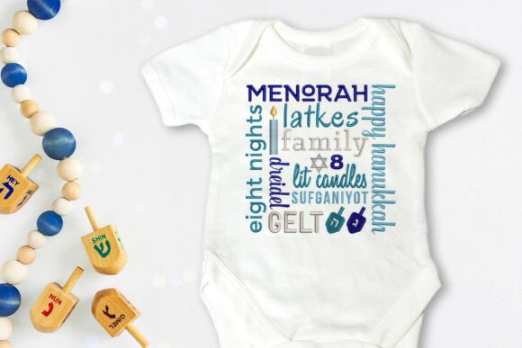 Review: Hanukkah Subway Art Embroidery for Boutique Sweatshirts