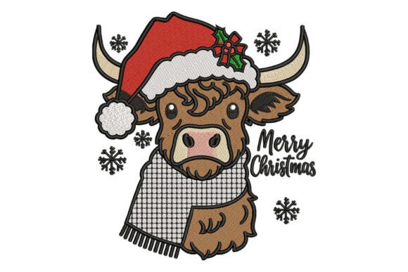 Review: Highland Cow Merry Christmas Embroidery Design