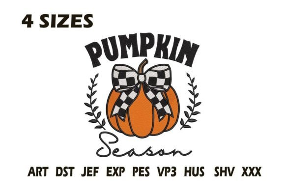 Review: Pumpkin Season Checkered Bow Embroidery