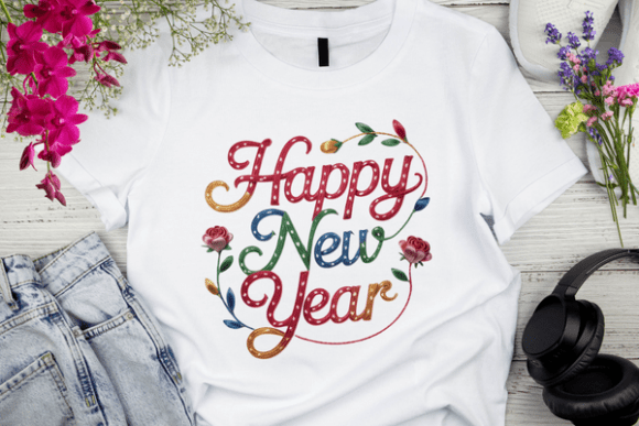 Review: Textured Embroidery Style Happy New Year Design