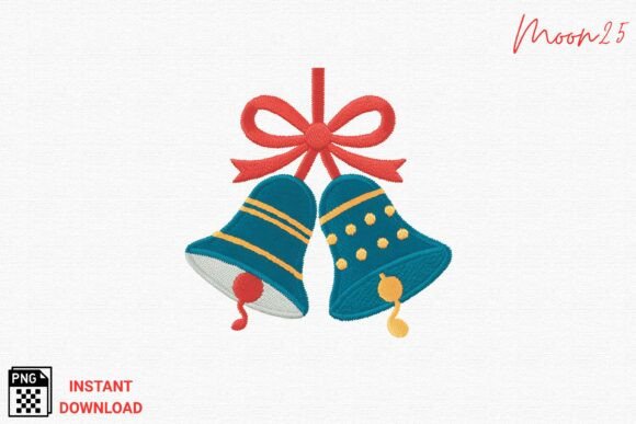 Reviewing Christmas Bells and Bow Embroidery PNG