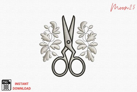 Reviewing Embroidery Scissors Floral Art PNG for Holiday Crafts
