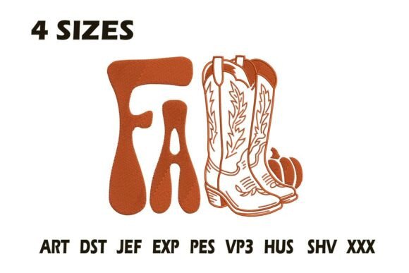 Reviewing Fall Cowboy Boots Embroidery Design
