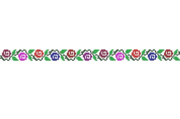 Reviewing Flowers Border Cross Stitch Embroidery