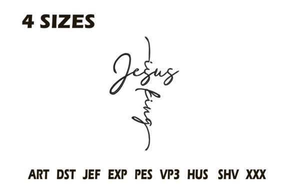 Reviewing Jesus King Cross Script Embroidery