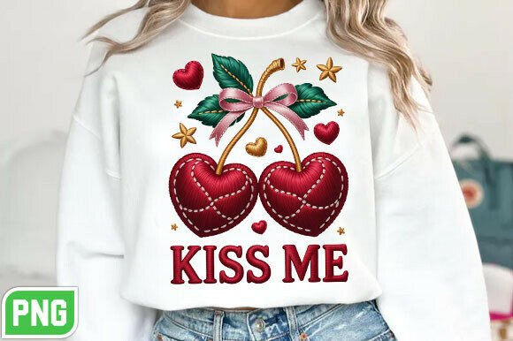 Reviewing Valentine Kiss Me Embroidery PNG for Etsy