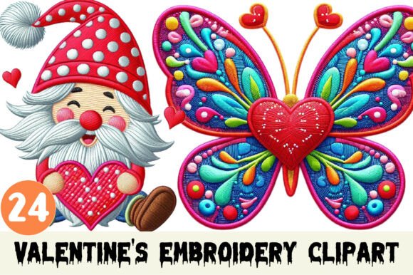 Valentine’s Embroidery Clipart Bundle Review